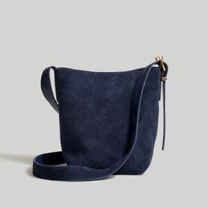 NWT Madewell Essential Mini Bucket Tote in Deep Indigo Suede